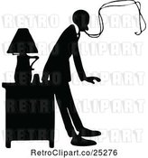 Vector Clip Art of Silhouetted Smoking Guy by Prawny Vintage