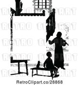 Vector Clip Art of Silhouetted Violinist Page Border by Prawny Vintage