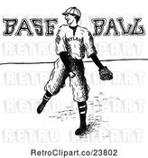 Vector Clip Art of Sketched Baseball Player by Prawny Vintage