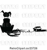 Vector Clip Art of Sketched Dog with a Can Tied to His Tail by Prawny Vintage