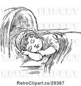 Vector Clip Art of Sleeping Girl by Prawny Vintage
