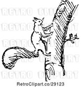 Vector Clip Art of Squirrel Climbing a Tree by Prawny Vintage