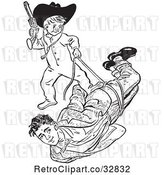 Vector Clip Art of Teenage Boy Playing Cowboys with His Girlfriends Little Brother by Picsburg