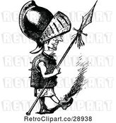 Vector Clip Art of Tiny Guard with a Spear by Prawny Vintage