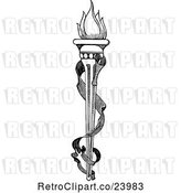 Vector Clip Art of Torch and Scroll by Prawny Vintage