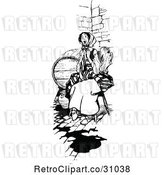 Vector Clip Art of Worried Lady by Prawny Vintage