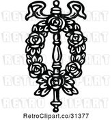 Vector Clip Art of Wreath and Post 1 by Prawny Vintage