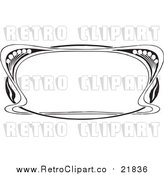Vector Clipart of a Retro Black and White Art Deco Styled Border by BestVector