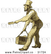 Vector Clipart of a Retro Male Shoeshiner by Frisko