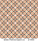 Vector Clipart of a Seamless Background of Brown, Green and Orange Kaleidoscope Crosses by BestVector