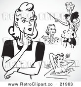 Vector Clipart of Retro Ladies by BestVector