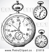 Vector Clipart of Retro Pocket Watches by BestVector