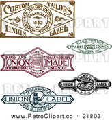 Vector Clipart of Retro Union Labels by BestVector