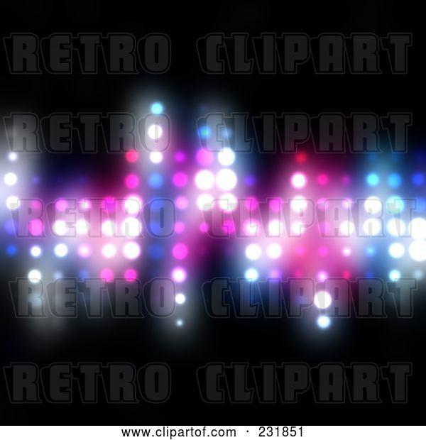 Clip Art of Retro Background of Glowing Equalizer Beats on Black