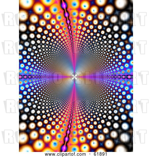Clip Art of Retro Background of Psychedelic Colorful Circles Leading and Reflecting into the Distance