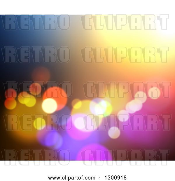 Clip Art of Retro Blurred Background of Bokeh Lights on Color