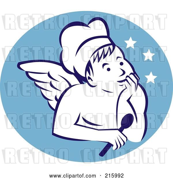 Clip Art of Retro Chef Angel Logo