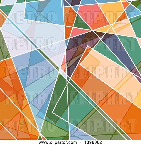 Clip Art of Retro Colorful Geometric Background