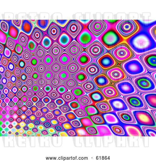 Clip Art of Retro Colorful Styled Patterned Tile Background - Version 2