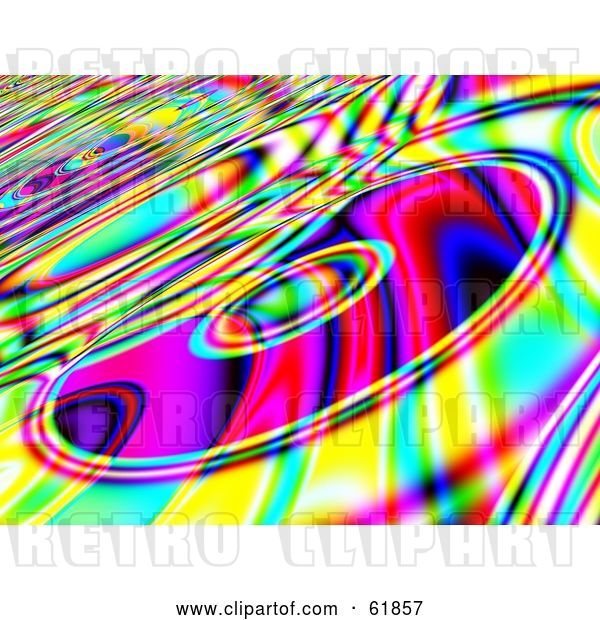 Clip Art of Retro Funky Colorful Background with Compact Disks