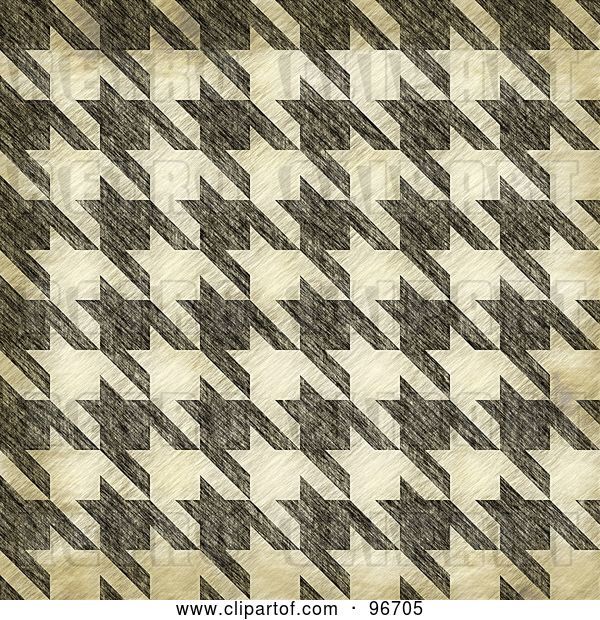 Clip Art of Retro Grungy Textured Seamless Houndstooth Patterned Background