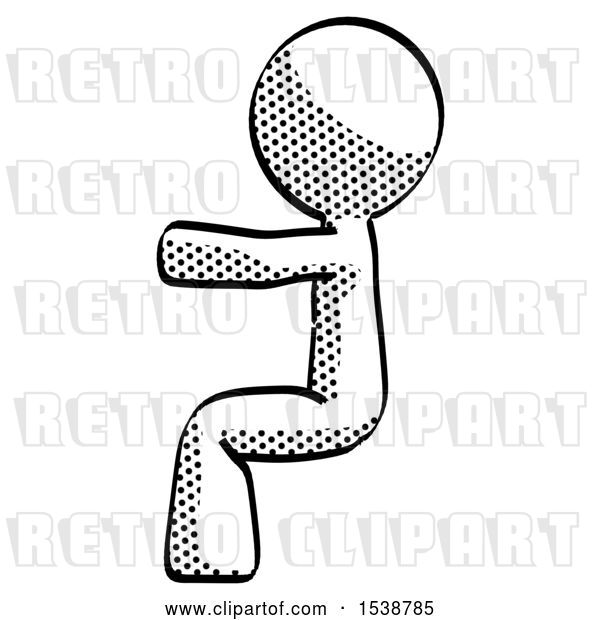 Clip Art of Retro Guy Sitting or Driving Position