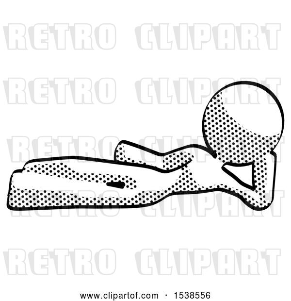 Clip Art of Retro Halftone Design Mascot Lady Reclined on Side