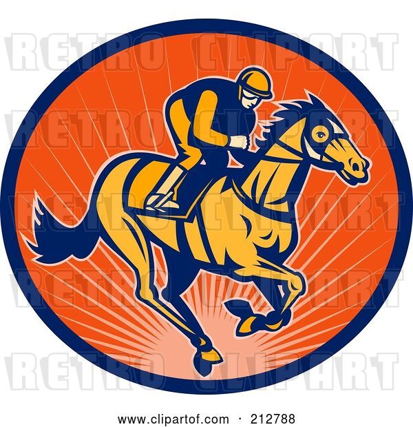 Clip Art of Retro Jockey Logo