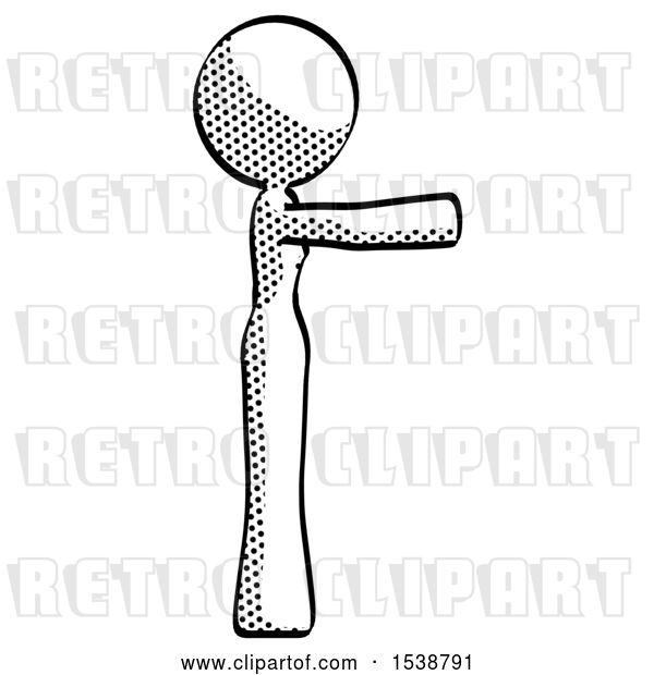 Clip Art of Retro Lady Pointing Right