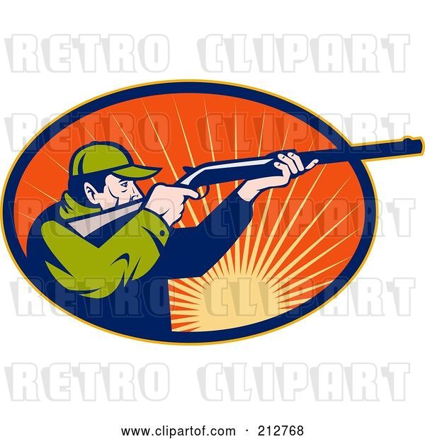 Clip Art of Retro Male Hunter Logo