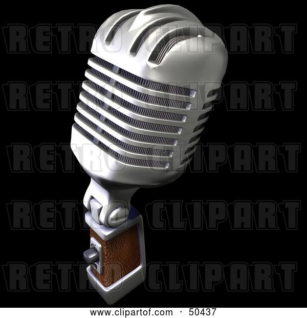Clip Art of Retro Microphone - Version 2