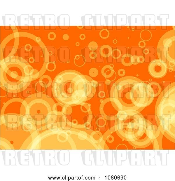 Clip Art of Retro Orange Bubble Background