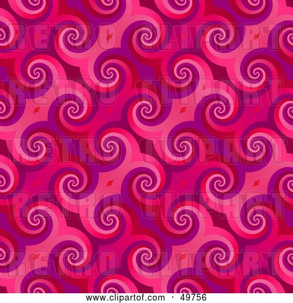 Clip Art of Retro Pink Curl Pattern Backgrouns