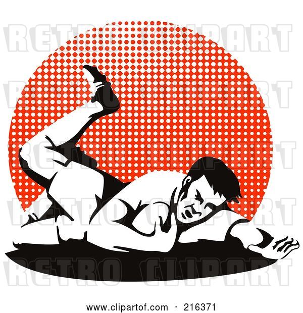 Clip Art of Retro Rugby Football Player - 72