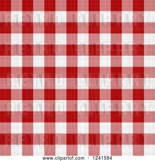 Clip Art of Retro Seamless Background Pattern of Red and White Plaid Tablecloth