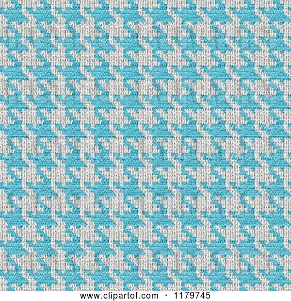 Clip Art of Retro Seamless Blue and White Houndstooth Pattern