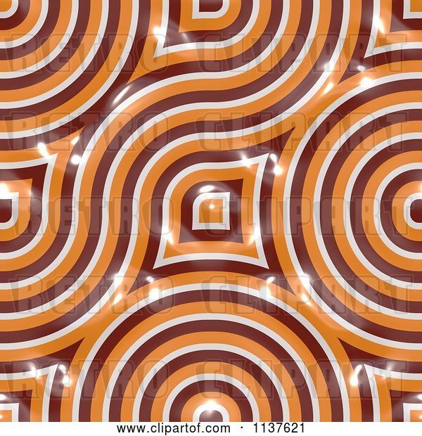 Clip Art of Retro Seamless Orange Truchet Tile Texture Background Pattern Version 3