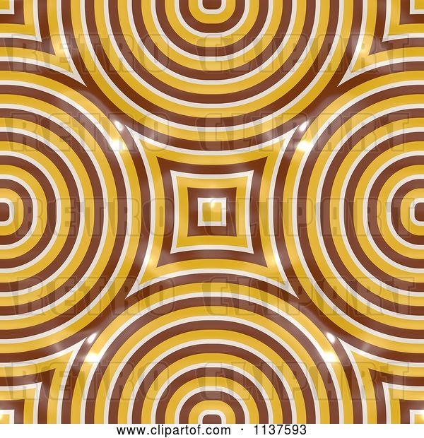 Clip Art of Retro Seamless Yellow Truchet Tile Texture Background Pattern Version 3