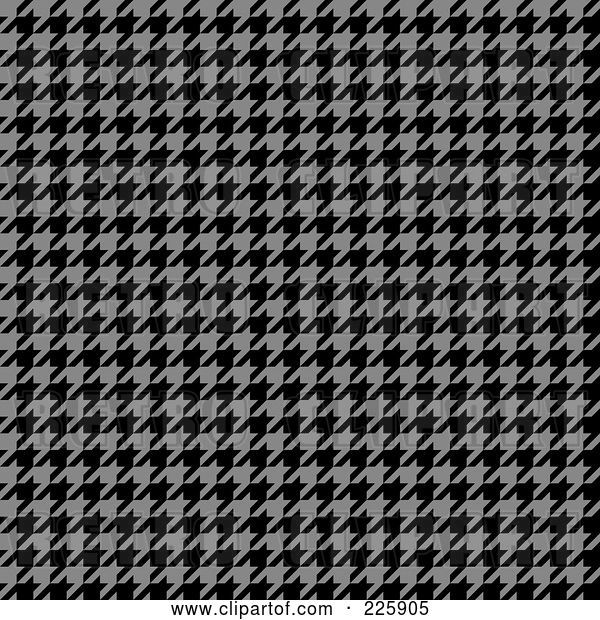 Clip Art of Retro Tight Black and Gray Seamless Houndstooth Pattern Background