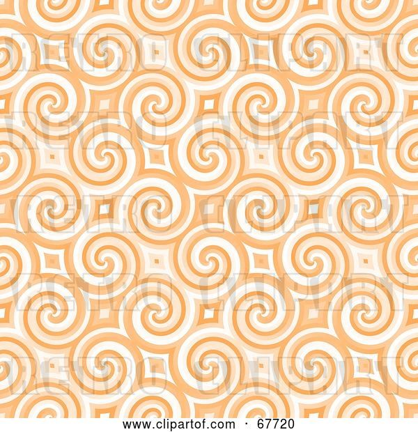 Clip Art of Retro Trendy Spiraling Orange Pattern Background