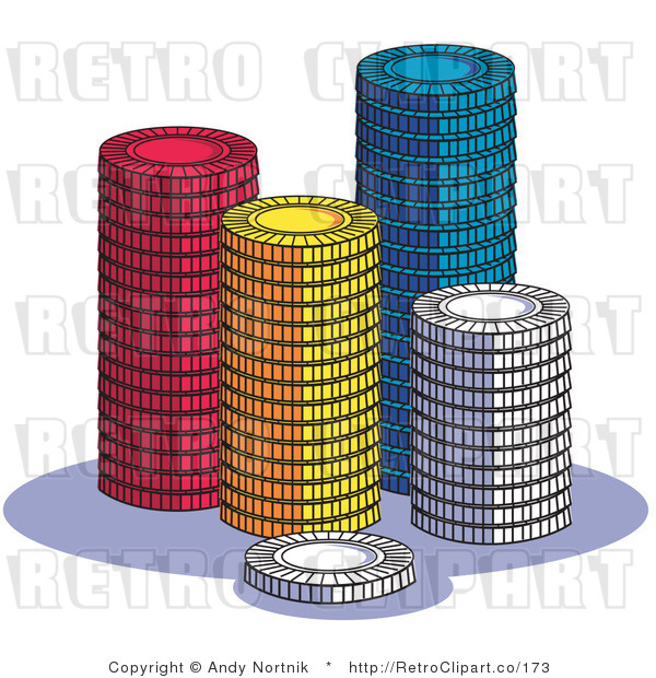 Clip Art Poker Chips Royalty Free Retro Vector