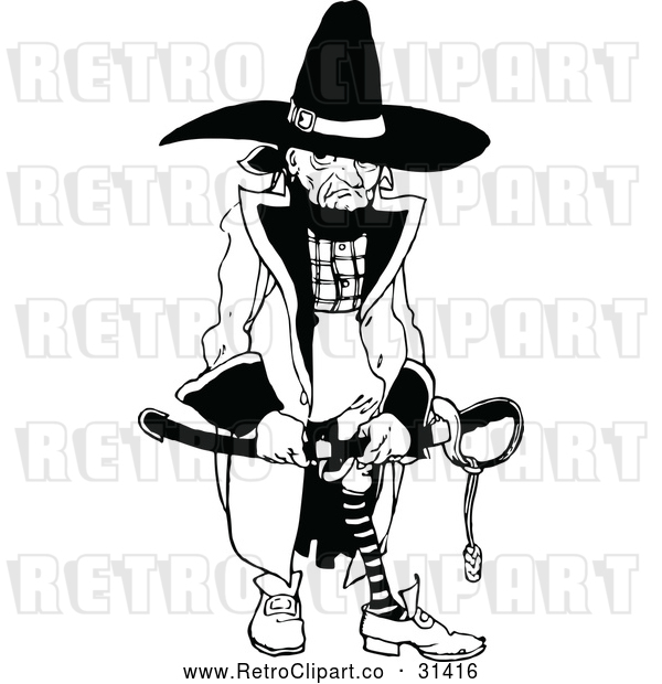 Clipart of an Old Retro Pirate