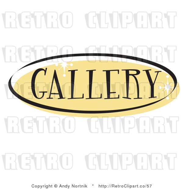Royalty Free Retro Vector Clip Art of a Gallery Website Button