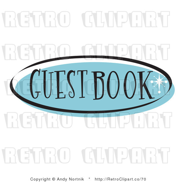 Royalty Free Retro Vector Clip Art of a Guest Book Web Button