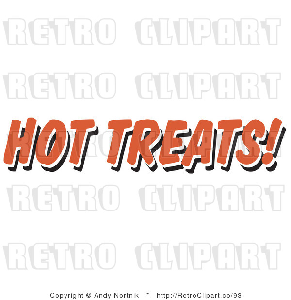 Royalty Free Retro Vector Clip Art of a Hot Treats Restaurant Sign