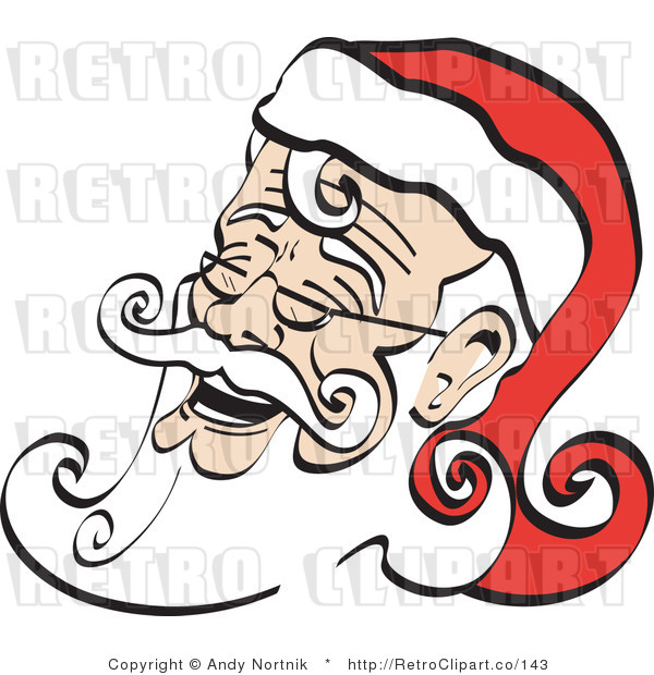 Royalty Free Retro Vector Clip Art of a Laughing Santa