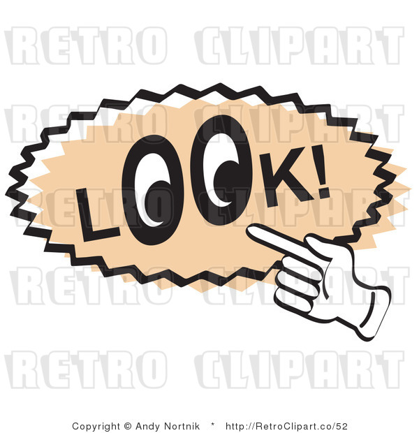 Royalty Free Retro Vector Clip Art of a Look Sign