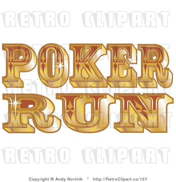 Royalty Free Retro Vector Clip Art of a Poker Run Sign