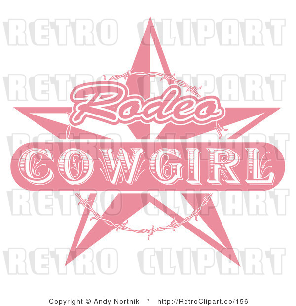 Royalty Free Retro Vector Clip Art of a Rodeo Cowgirl Sign