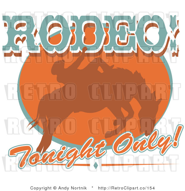 Royalty Free Retro Vector Clip Art of a Rodeo Tonight Only Sign